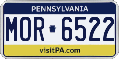 PA license plate MOR6522