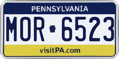 PA license plate MOR6523