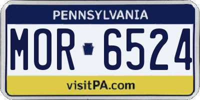 PA license plate MOR6524