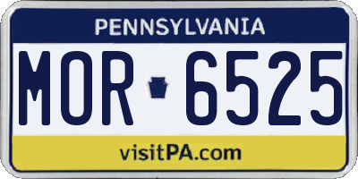 PA license plate MOR6525