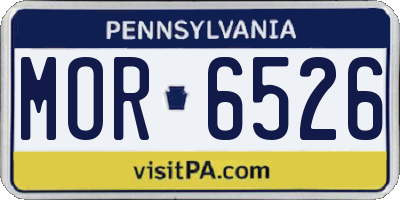 PA license plate MOR6526