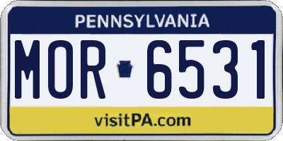 PA license plate MOR6531