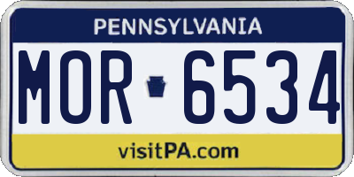 PA license plate MOR6534