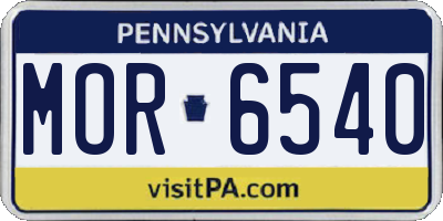 PA license plate MOR6540