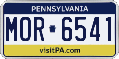PA license plate MOR6541