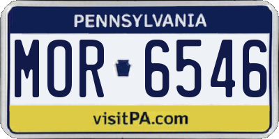 PA license plate MOR6546