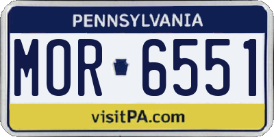 PA license plate MOR6551