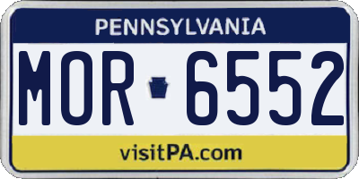 PA license plate MOR6552