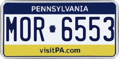 PA license plate MOR6553