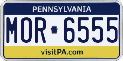 PA license plate MOR6555