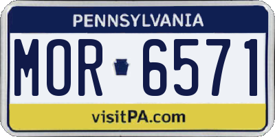 PA license plate MOR6571