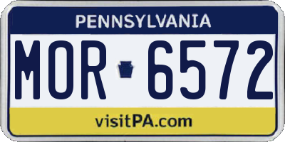 PA license plate MOR6572