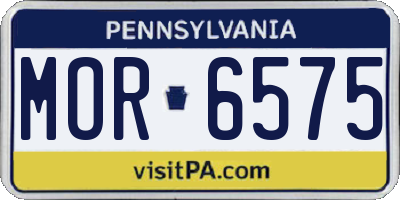 PA license plate MOR6575