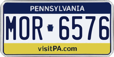 PA license plate MOR6576