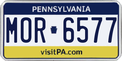 PA license plate MOR6577