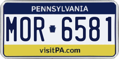 PA license plate MOR6581