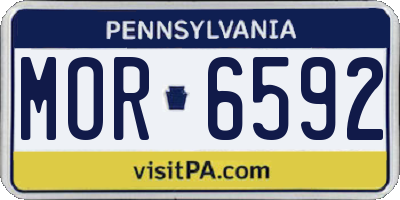 PA license plate MOR6592