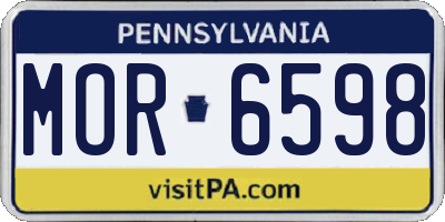 PA license plate MOR6598