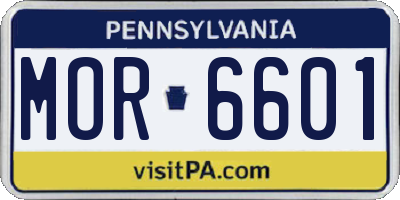PA license plate MOR6601