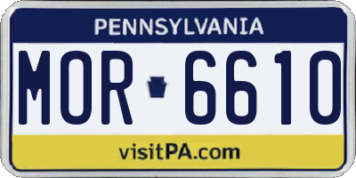 PA license plate MOR6610