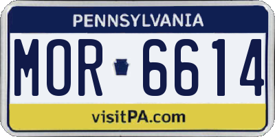 PA license plate MOR6614
