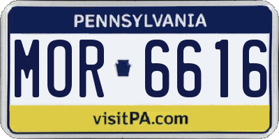 PA license plate MOR6616