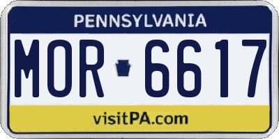 PA license plate MOR6617