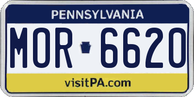 PA license plate MOR6620