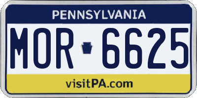 PA license plate MOR6625