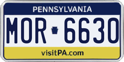 PA license plate MOR6630