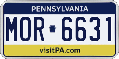 PA license plate MOR6631