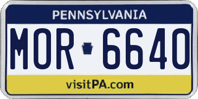 PA license plate MOR6640