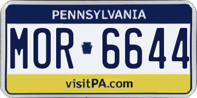 PA license plate MOR6644