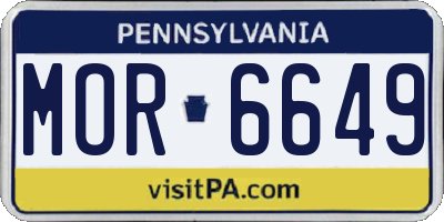 PA license plate MOR6649
