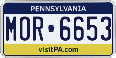 PA license plate MOR6653