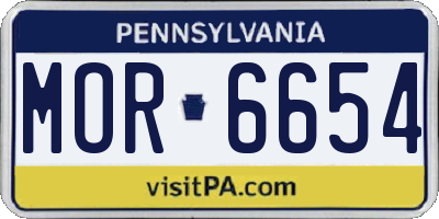 PA license plate MOR6654