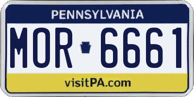 PA license plate MOR6661