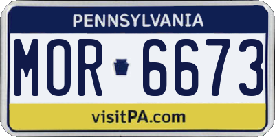 PA license plate MOR6673