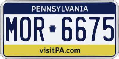 PA license plate MOR6675