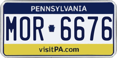 PA license plate MOR6676