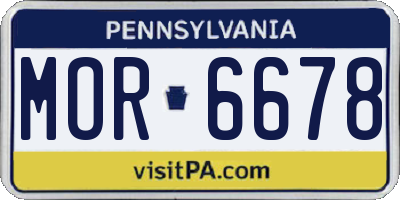 PA license plate MOR6678