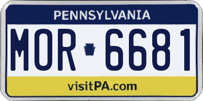 PA license plate MOR6681