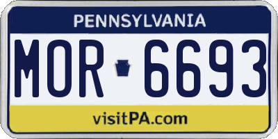 PA license plate MOR6693