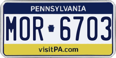 PA license plate MOR6703
