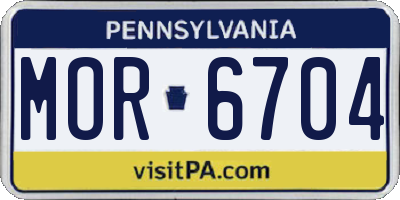 PA license plate MOR6704