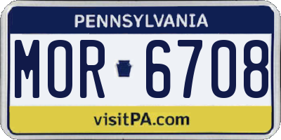 PA license plate MOR6708