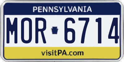 PA license plate MOR6714