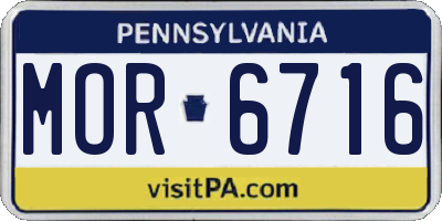 PA license plate MOR6716