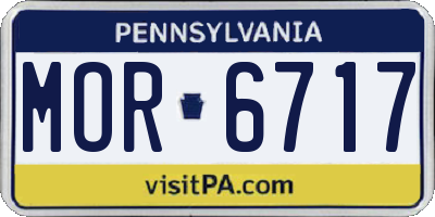 PA license plate MOR6717