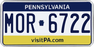 PA license plate MOR6722